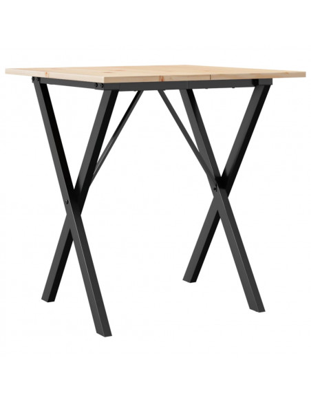 Tavolo da Pranzo Telaio a X 70x70x75 cm Legno Pino e Acciaio