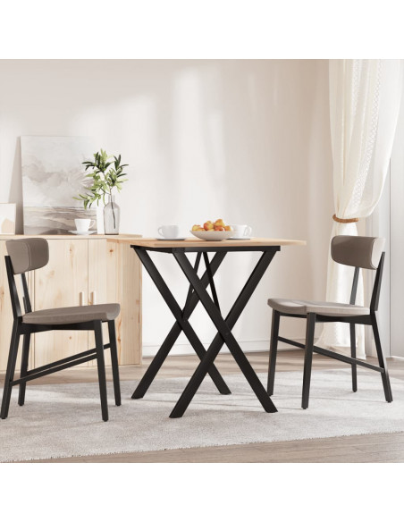 Tavolo da Pranzo Telaio a X 70x70x75 cm Legno Pino e Acciaio