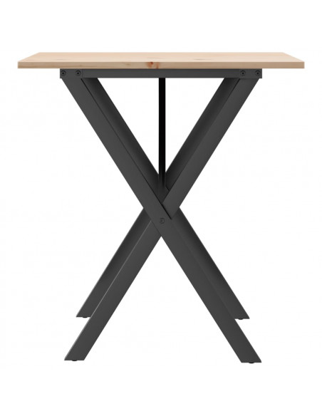 Tavolo da Pranzo Telaio a X 70x70x75 cm Legno Pino e Acciaio