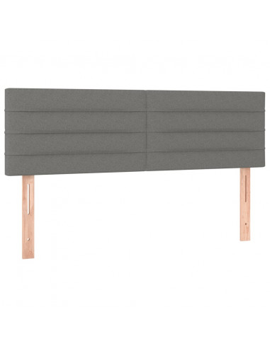 Testiera a LED Grigio Scuro 144x5x78/88 cm in Tessuto