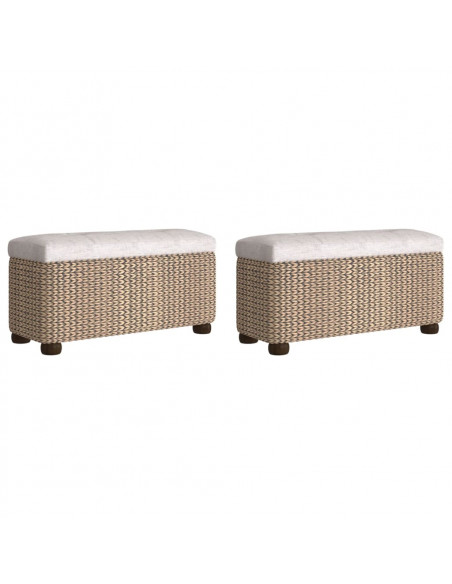 Panche Portaoggetti 2 pz con Cuscino Grigio 69 cm Tifa