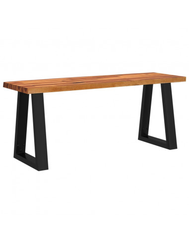 Panca con Bordi Vivi 110 cm in Legno Massello di Acacia