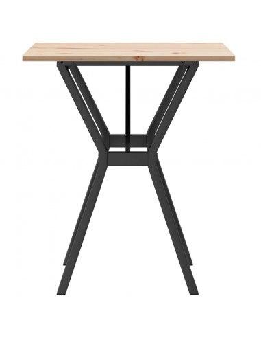 Tavolo da Pranzo Telaio a Y 60x60x75 cm Massello Pino e Ghisa