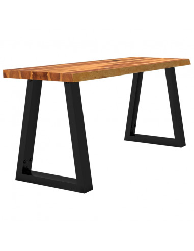 Panca con Bordi Vivi 110 cm in Legno Massello di Acacia