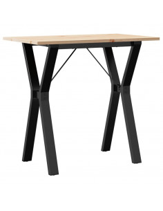 Tavolo da Pranzo Telaio a Y 80x50x75 cm Massello Pino e Ghisa 2