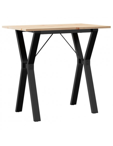 Tavolo da Pranzo Telaio a Y 80x50x75 cm Massello Pino e Ghisa