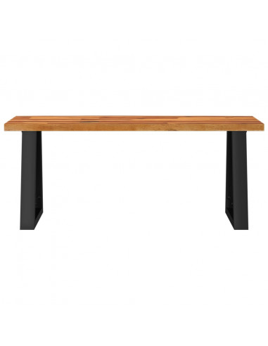 Panca con Bordi Vivi 110 cm in Legno Massello di Acacia