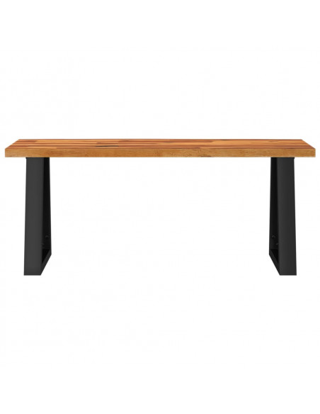 Panca con Bordi Vivi 110 cm in Legno Massello di Acacia