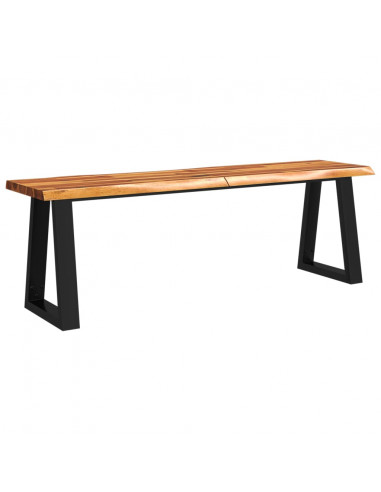 Panca con Bordi Vivi 140 cm in Legno Massello di Acacia