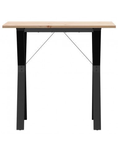 Tavolo da Pranzo Telaio a Y 80x50x75 cm Massello Pino e Ghisa