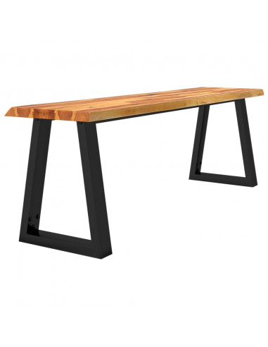 Panca con Bordi Vivi 140 cm in Legno Massello di Acacia