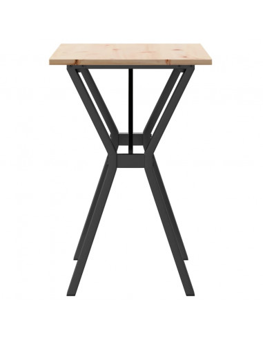 Tavolo da Pranzo Telaio a Y 80x50x75 cm Massello Pino e Ghisa