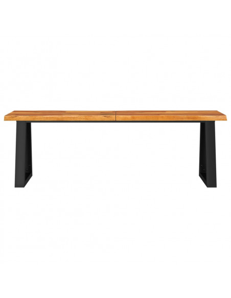 Panca con Bordi Vivi 140 cm in Legno Massello di Acacia
