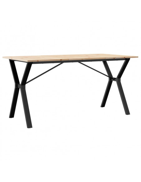 Tavolo da Pranzo Telaio a Y 160x80x75 cm Massello Pino e Ghisa
