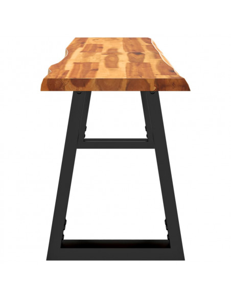 Panca con Bordi Vivi 140 cm in Legno Massello di Acacia