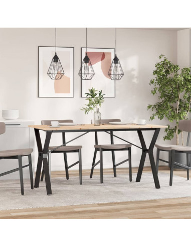 Tavolo da Pranzo Telaio a Y 160x80x75 cm Massello Pino e Ghisa