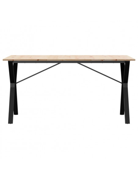 Tavolo da Pranzo Telaio a Y 160x80x75 cm Massello Pino e Ghisa