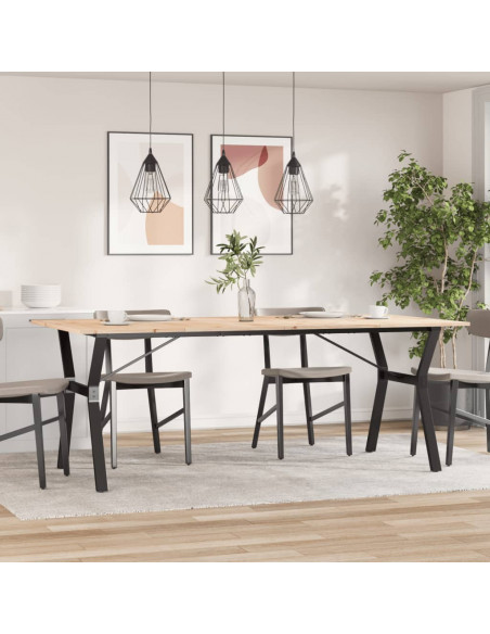 Tavolo da Pranzo Telaio a Y 200x100x75 cm Legno Pino e Acciaio