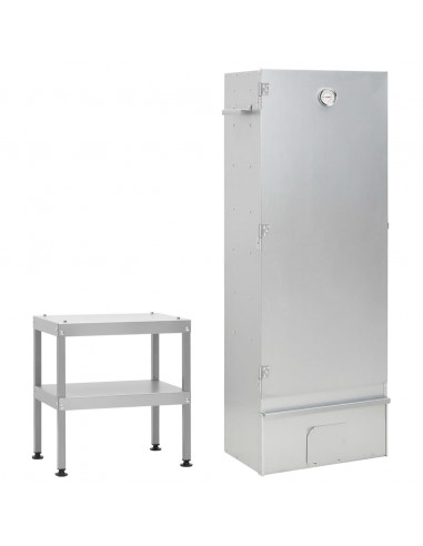 Forno Affumicatore BBQ con Tavolino in Acciaio Zincato