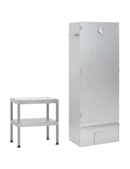 Forno Affumicatore BBQ con Tavolino in Acciaio Zincato