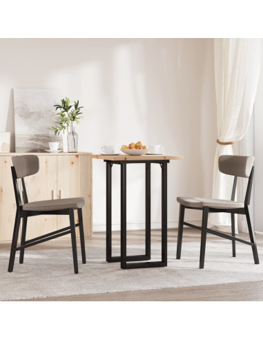 Tavolo da Pranzo Telaio a O 50x50x75,5 cm Massello Pino e Ghisa