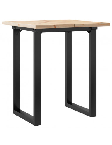 Tavolo da Pranzo Telaio a O 70x70x75,5 cm Massello Pino e Ghisa