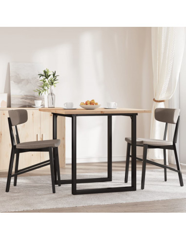 Tavolo da Pranzo Telaio a O 90x90x75,5 cm Massello Pino e Ghisa