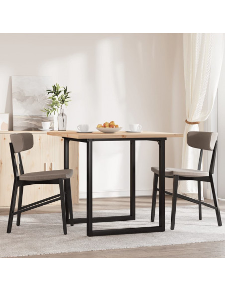 Tavolo da Pranzo Telaio a O 90x90x75,5 cm Massello Pino e Ghisa