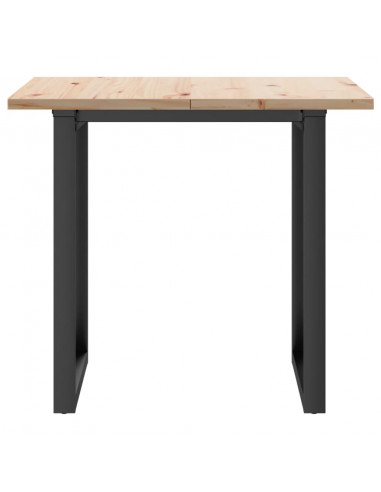Tavolo da Pranzo Telaio a O 90x90x75,5 cm Massello Pino e Ghisa