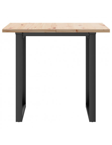 Tavolo da Pranzo Telaio a O 90x90x75,5 cm Massello Pino e Ghisa