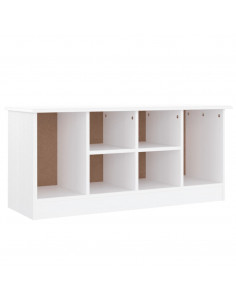 Panca Porta Scarpe ALTA Bianca 100x35x45 cm Legno Massello Pino 2