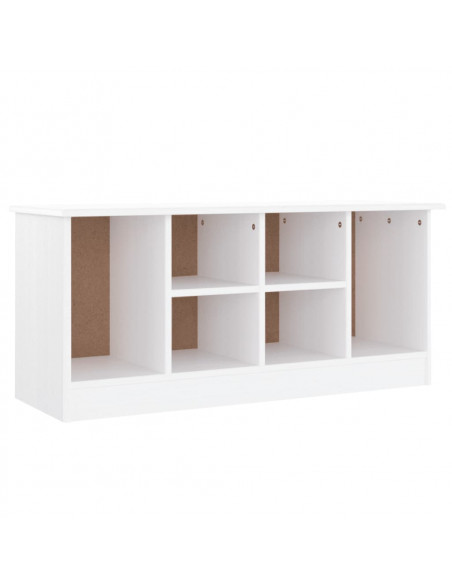 Panca Porta Scarpe ALTA Bianca 100x35x45 cm Legno Massello Pino
