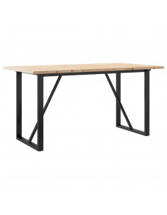 Tavolo da Pranzo Telaio a O 140x80x75,5cm Massello Pino e Ghisa 2