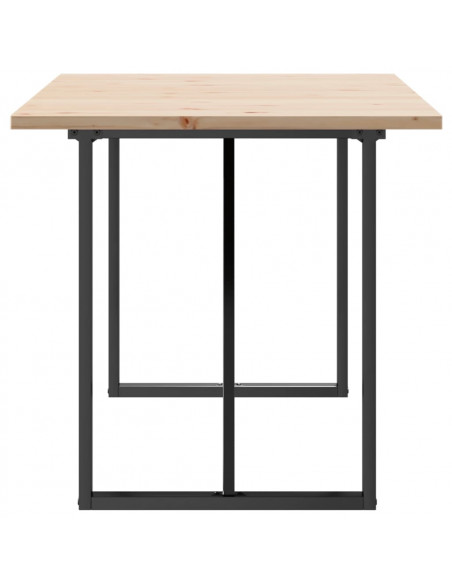 Tavolo da Pranzo Telaio a O 140x80x75,5cm Massello Pino e Ghisa