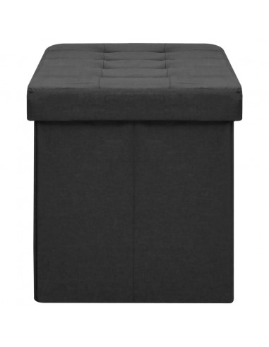 Cassapanca Pieghevole Nera in Simil Lino