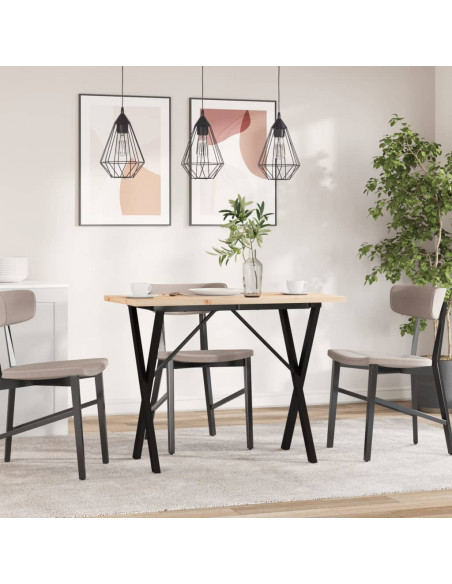 Tavolo da Pranzo Telaio a X 100x50x75,5 cm Legno Pino e Acciaio