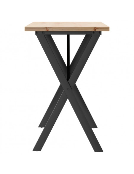 Tavolo da Pranzo Telaio a X 100x50x75,5 cm Legno Pino e Acciaio