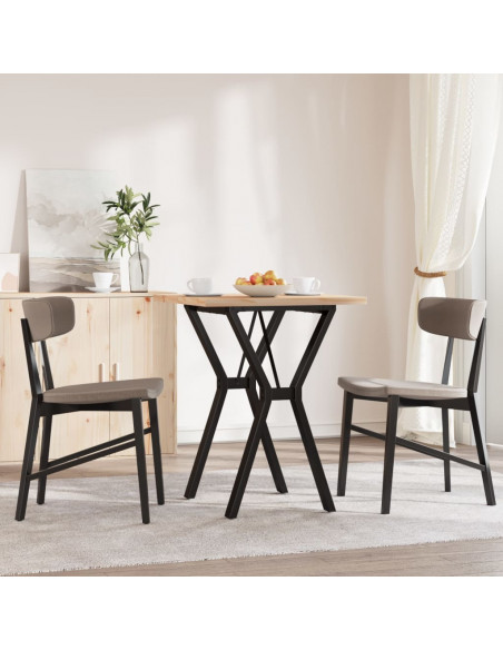 Tavolo da Pranzo Telaio a Y 60x60x75,5 cm Massello Pino e Ghisa