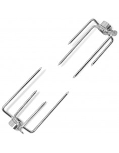 Barbecue forche per spiedo 2 pezzi in acciaio 2