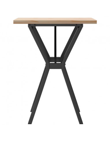 Tavolo da Pranzo Telaio a Y 60x60x75,5 cm Massello Pino e Ghisa