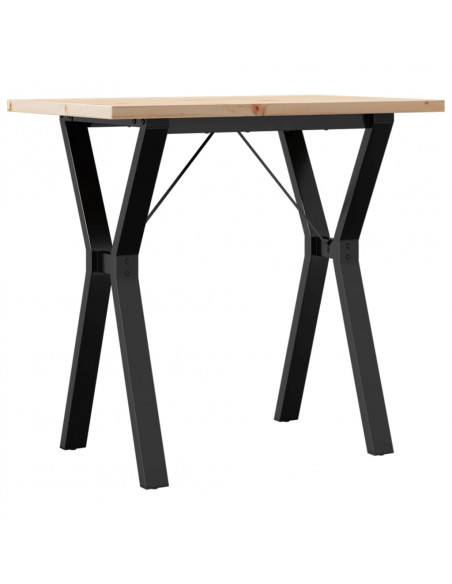 Tavolo da Pranzo Telaio a Y 80x50x75,5 cm Massello Pino e Ghisa