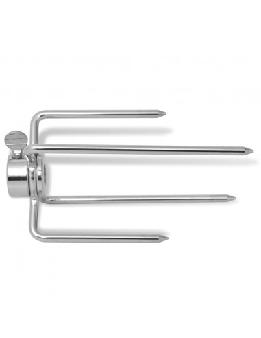 Barbecue forche per spiedo 2 pezzi in acciaio