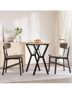 Tavolo da Pranzo Telaio a Y 80x50x75,5 cm Legno Pino e Acciaio 2