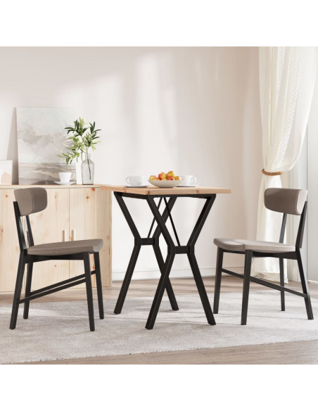 Tavolo da Pranzo Telaio a Y 80x50x75,5 cm Massello Pino e Ghisa