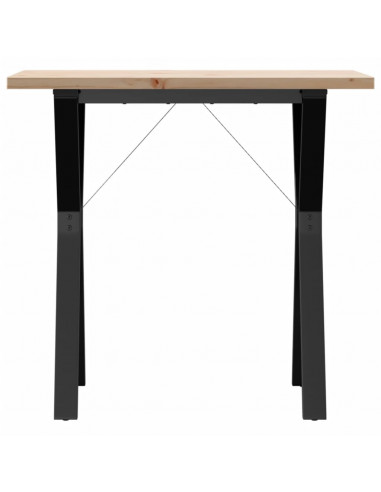 Tavolo da Pranzo Telaio a Y 80x50x75,5 cm Legno Pino e Acciaio