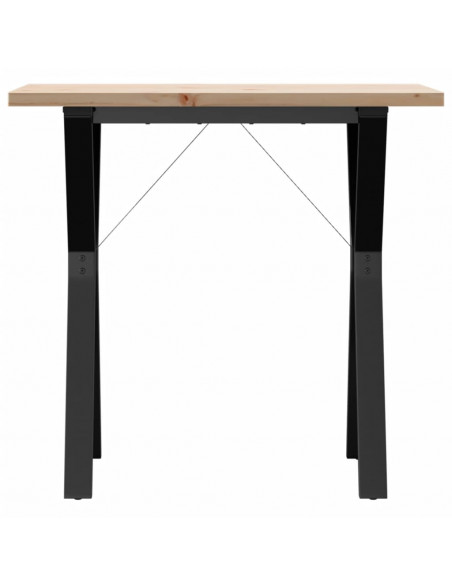 Tavolo da Pranzo Telaio a Y 80x50x75,5 cm Massello Pino e Ghisa
