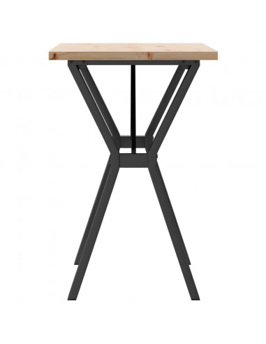 Tavolo da Pranzo Telaio a Y 80x50x75,5 cm Legno Pino e Acciaio