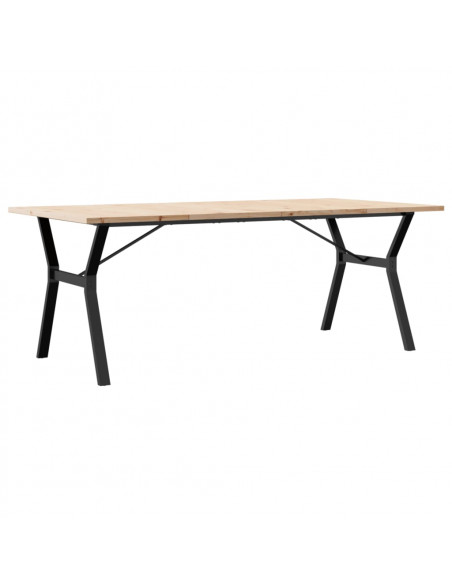 Tavolo Pranzo Telaio a Y 200x100x75,5 cm Massello Pino e Ghisa