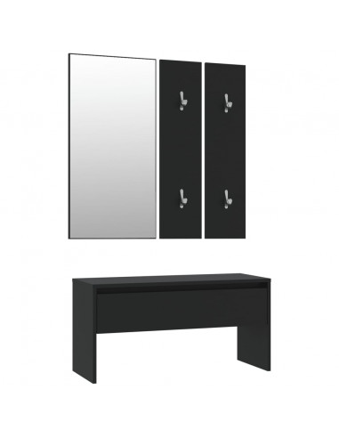 Set di Mobili da Corridoio Nero in Legno Multistrato