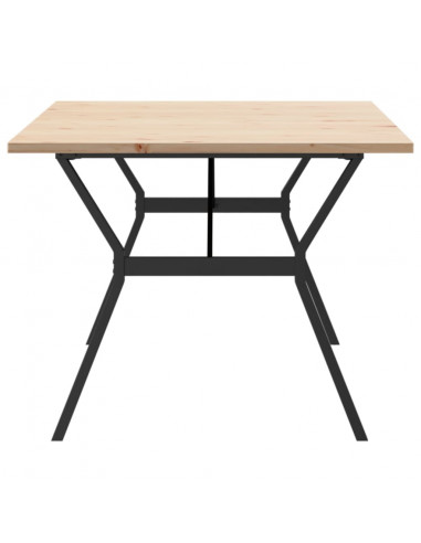 Tavolo Pranzo Telaio a Y 200x100x75,5 cm Massello Pino e Ghisa